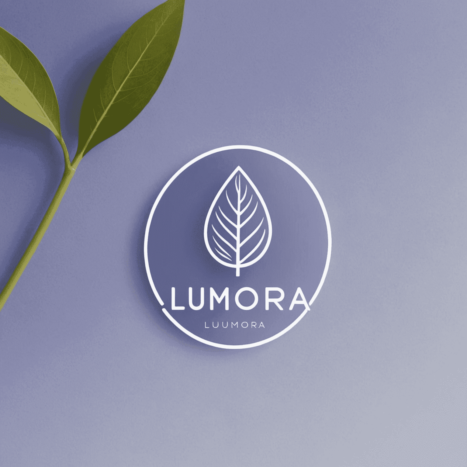 Lumora logo - A soft, minimalist design featuring a gentle gradient from light blue to pale lavender. The word 'Lumora' is written in a clean, modern sans-serif font, with a small icon resembling a stylized leaf or drop of water next to it.